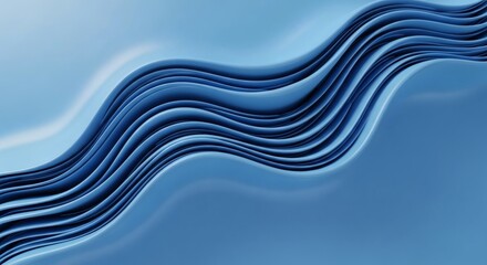 Wall Mural - abstract blue waves