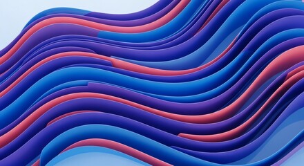 Wall Mural - abstract fluid waves in blue purple and pink hues