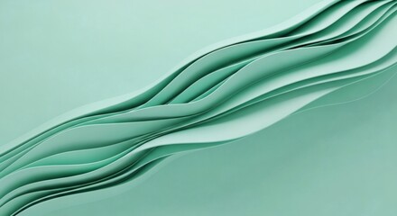 Wall Mural - mint green wavy abstract background