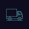 © Ardika Creative - Simple outline illustration of a delivery truck in profile view, showcasing its design and functionality against a dark background