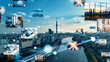 © metamorworks - 都市、社会、映像、画像、科学、テクノロジー、ビジネス、報道、放送、AI、日本、東京、技術、ドローン、空撮、俯瞰、ハイアングル、展望、パノラマ、地平線、cg、画面、開発、SNS、データ、教育、イノベーション、改革、オンライン、インターネット、web、都会、未来、将来、時代、進歩、希望、計画、構想、環境、グローバル、研究、発展、成長、コンテンツ、夜明け、明日、人々、人材、DX