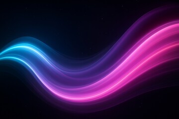 Wall Mural - colorful neon light waves in abstract motion on dark background, representing futuristic energy flow
