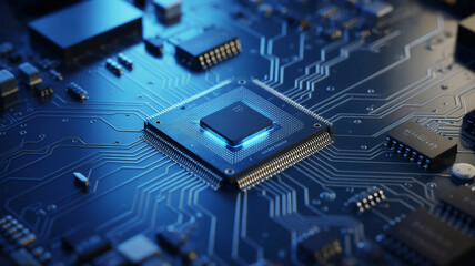 Computer motherboard technology circuit board microchip processor cpu tech it system design 100