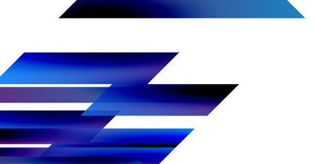 Wall Mural - abstract design features layered blue rectangles, gradients, white space. minimalist composition evo