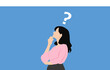 © くろねこ - 考え事をする女性のイラスト