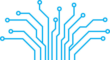 Abstract Blue Circuit Board Lines Vector Technology Background Illustration