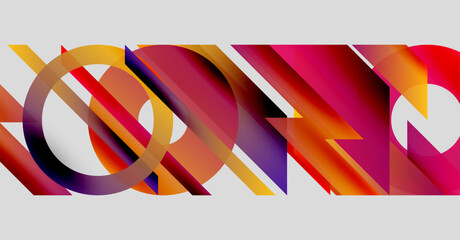 Wall Mural - abstract composition. overlapping shapes, vibrant colors, dynamic gradients create modern visual exp