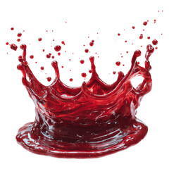 Wall Mural - Crimson cascade fluid motion a captivating explosion of vibrant deep red liquid