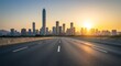 © Budi - The Road Ahead: An Empty Expressway to a Sun-Drenched Modern Cityscape