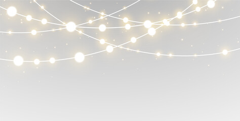 light lamp led bulb string garland wire background png banner border christmas holiday new year gold