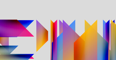 Wall Mural - abstract geometric shapes, vibrant colors, modern design. gradient hues create dynamic visual textur