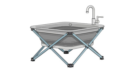 Isolated Portable Sink Washstand Illustration for Outdoor Hygiene Needs