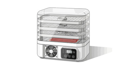 Modern food dehydrator with transparent trays for kitchen appliances