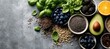 © Nongka - Assorted healthy foods on a gray surface