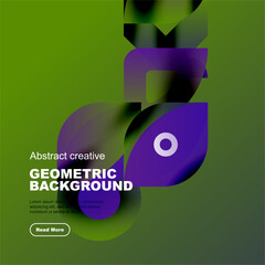 Wall Mural - abstract geometric composition. vivid colors blend, creating dynamic visual experience. modern desig