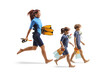 © Ljupco Smokovski - Full length profile shot of diving coach with children