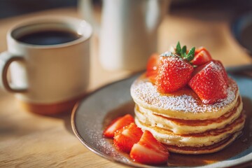 Wall Mural - Easy sugary morning meal Focused attention