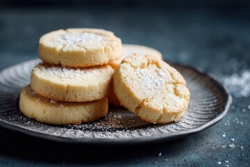 Wall Mural - Delicious shortbread cookies on a dish