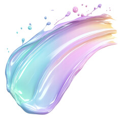 Wall Mural - Abstract iridescent paint splash in pastel colors on black.