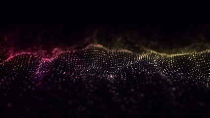 Wall Mural - Digital dynamic wave of particles. Abstract futuristic background. Big data visualization. 3D rendering.