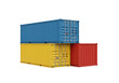 © PICSPRO - Isolated stacked shipping containers show global trade and logistics, color cargo boxes