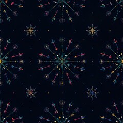Wall Mural - pattern snowflakes , seamless, illustration, simple