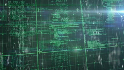 Wall Mural - animation of data processing in blue space