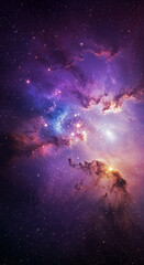 Wall Mural - vibrant cosmic scene with colorful nebulae, galaxies, and stars