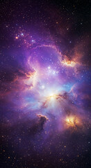 Wall Mural - vibrant cosmic scene with colorful nebulae, galaxies, and stars