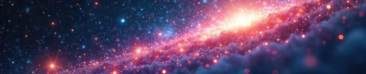 Wall Mural - a celestial being, radiating shimmering light and cosmic dust, embodies the divine essence of sparkl
