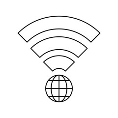 Wall Mural - Internet lineal icon with white background vector stock illustration