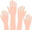 © Abdul Qaiyoom - flat style hands up icon in peach color.