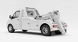 © Djemari - White tow truck against a plain white background, showcasing a modern design and towing equipment.