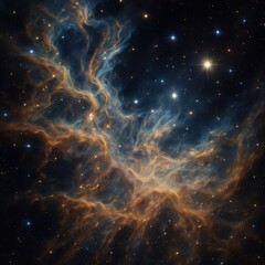 Wall Mural - mesmerizing nebula formation with swirling cosmic dust clouds in brilliant purple and gold hues