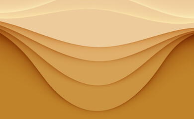 Wall Mural - gold yellow abstract wave background vector with gradient curves and artistic pattern