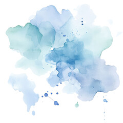 Wall Mural - A beautiful watercolor abstract background in shades of blue and teal.