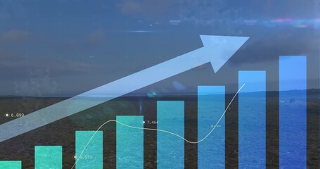 Wall Mural - animation of numbers changing with financial data processing