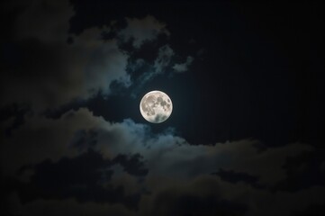 Wall Mural - massive lunar spectacle amid overcast skies