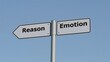© DigitalDruid - Sign indicating a decision between rational thought and emotional intuition