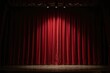 © -Quantum Pixels- - Stage curtains lit by a focused spotlight while closed