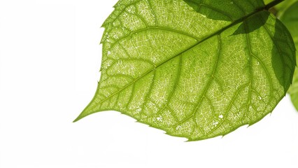 Green leaf with a see-through texture