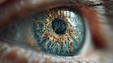 Exploring vision eye technology enhancements in digital space close-up perspective futuristic concept