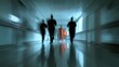 © CStock - A dramatic scene in a hospital corridor with blurred figures, symbolizing urgency and emotional turmoil.