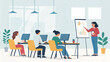 © Digital Asset Studio - Professional instructor leads a focused business training session for colleagues in a modern office, emphasizing learning and skill development.