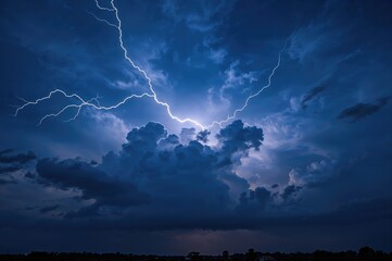 Wall Mural - electric bolts amid overcast skies