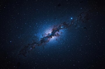 Wall Mural - Stunning Azure Glow with Abstract Celestial Stars and Cosmic Nebula in Outer Space