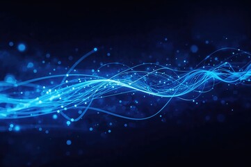 Wall Mural - abstract blue fiber optic streak and speed lines for a cutting-edge wireless internet background, su