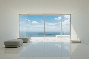 Wall Mural - indoor setting featuring a scenic ocean panorama