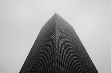 Wall Mural - black and white photo of a high-rise building