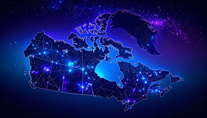 Canada's Technological Network A Digital Infrastructure Illuminated with Connectivity, Innovation, and Progress